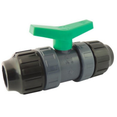 Vanne à sphère pour tube PE PN10 avec raccordements à compression