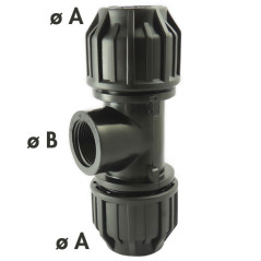 Raccord à compression Té 90° avec dérivation taraudée