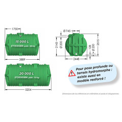 Réserve d'eau anti incendie de 30 à 120m3