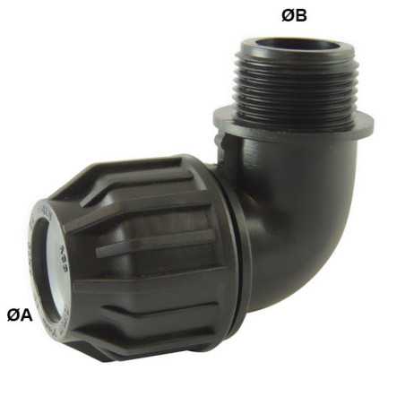 Coude 90° à compression avec filetage male BSP