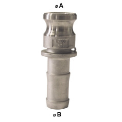Connessione camlock maschile - punta fluted in acciaio inox - Tipo E
