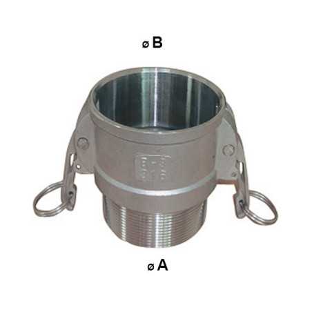 Femmina Camlock Connection - punta filettata maschile in acciaio inox - Tipo B