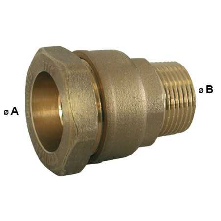 Collegamento di compressione maschio di ottone