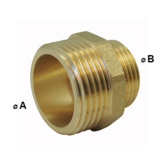 Brass Reduced Nipple Male/Male PN16 - Gas Plumbing Thread Fitting