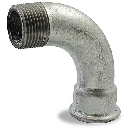 Courbe à grand rayon à 90° male femelle, galvanisée, en fonte malléable